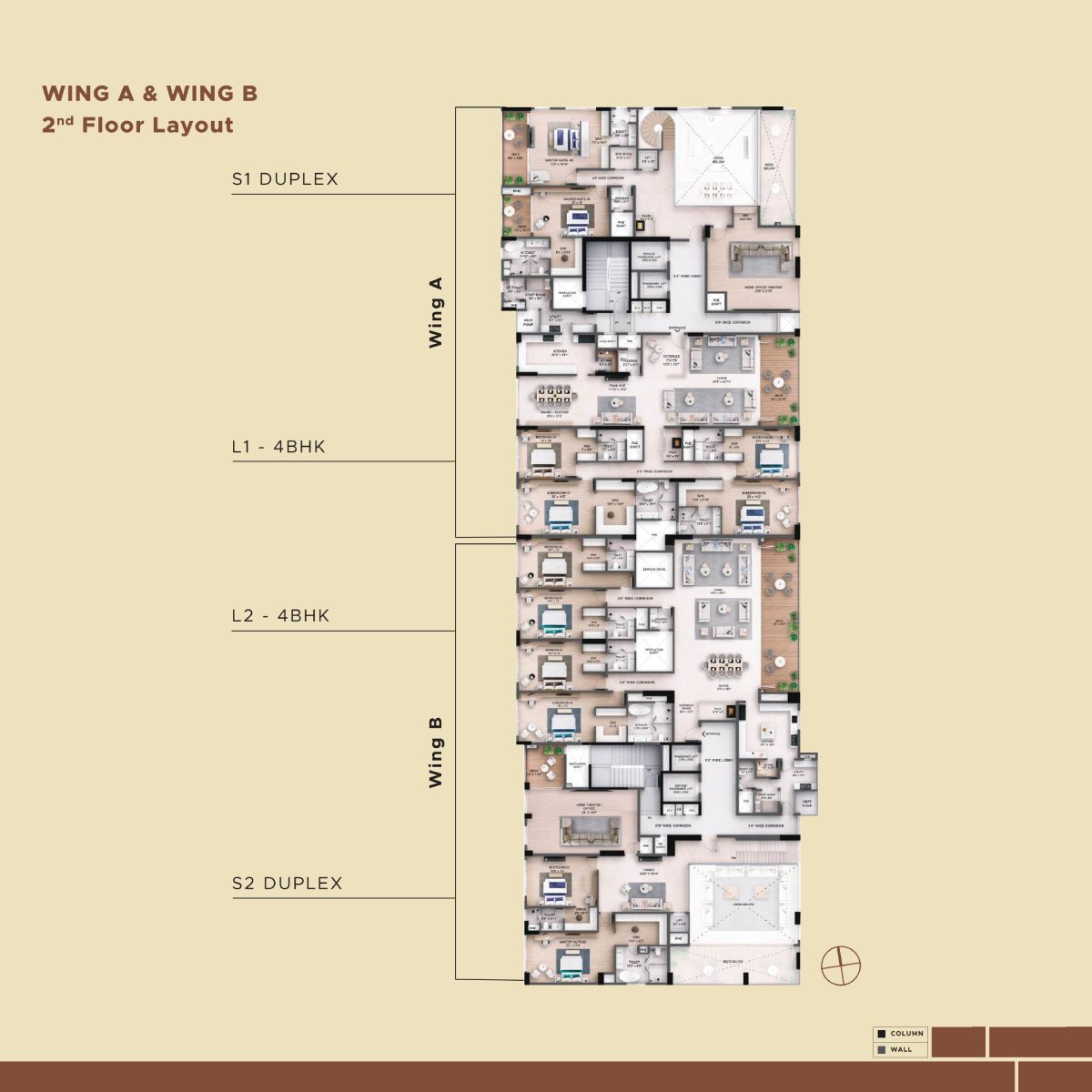 Akara 4.5 BHK apartment carpet area floor plan layout 3060 sq ft