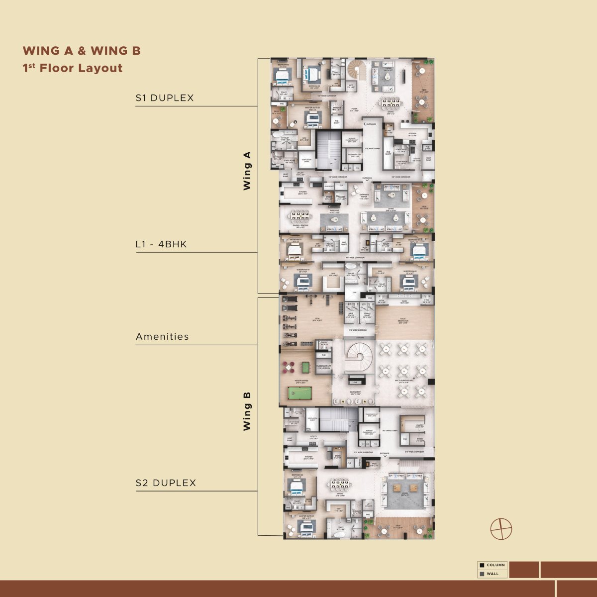 Akara 4.5 BHK apartment carpet area floor plan layout 3060 sq ft