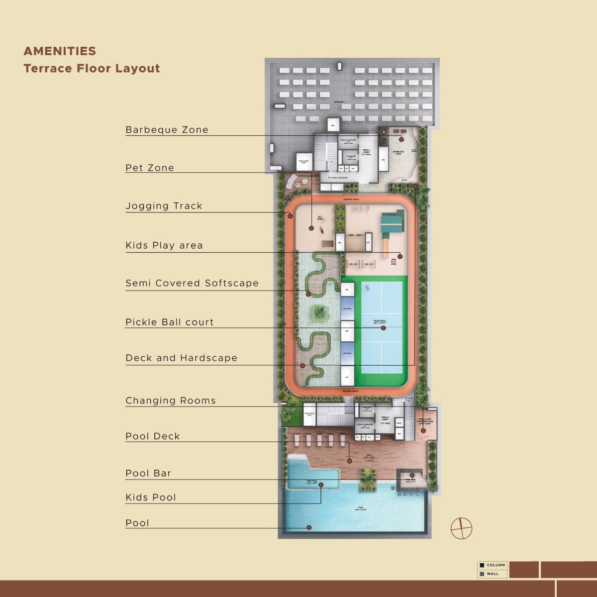 Akara 4.5 BHK apartment carpet area floor plan layout 3060 sq ft